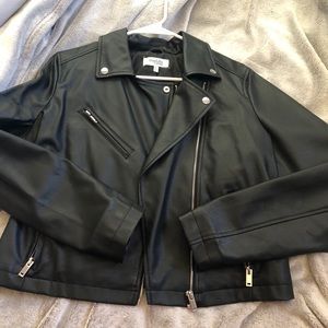 Black leather jacket